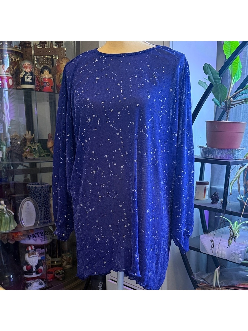 Elegant Starry Blue Women's Tunic